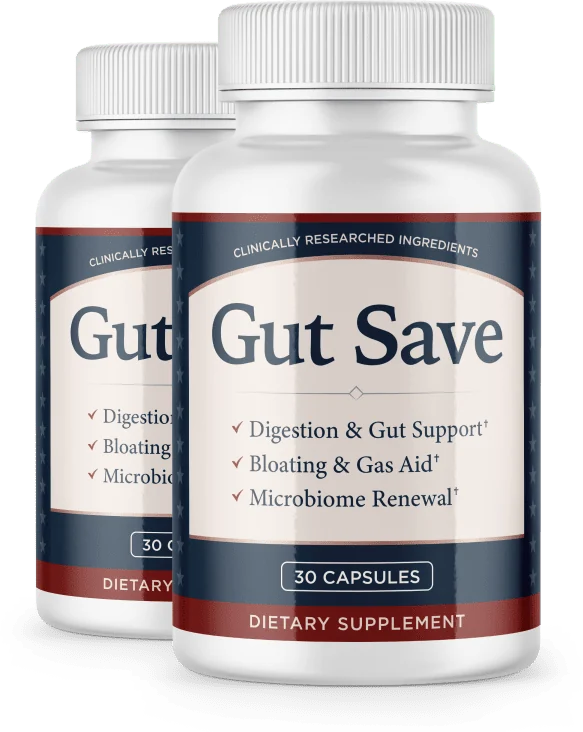 GutSave digestive and gut wellness support two-bottle package